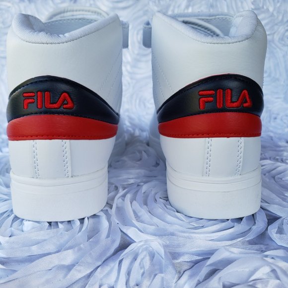 FILA Vulc 13 Men Shoes Sneakers Faux Leather White Navy Red High Top Size 8 M - Picture 6 of 9